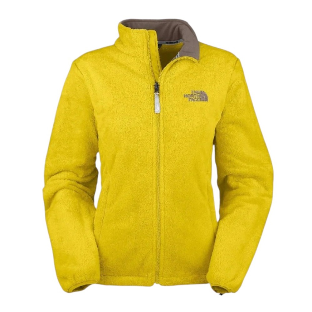 THE NORTH FACE Bright Yellow Shaggy Fleece OSITO FULL ZIP JACKET Gray Logo XS